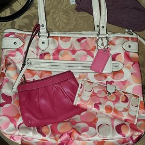 Coach Emma Kaleidoscope Tote Set of3 pieces